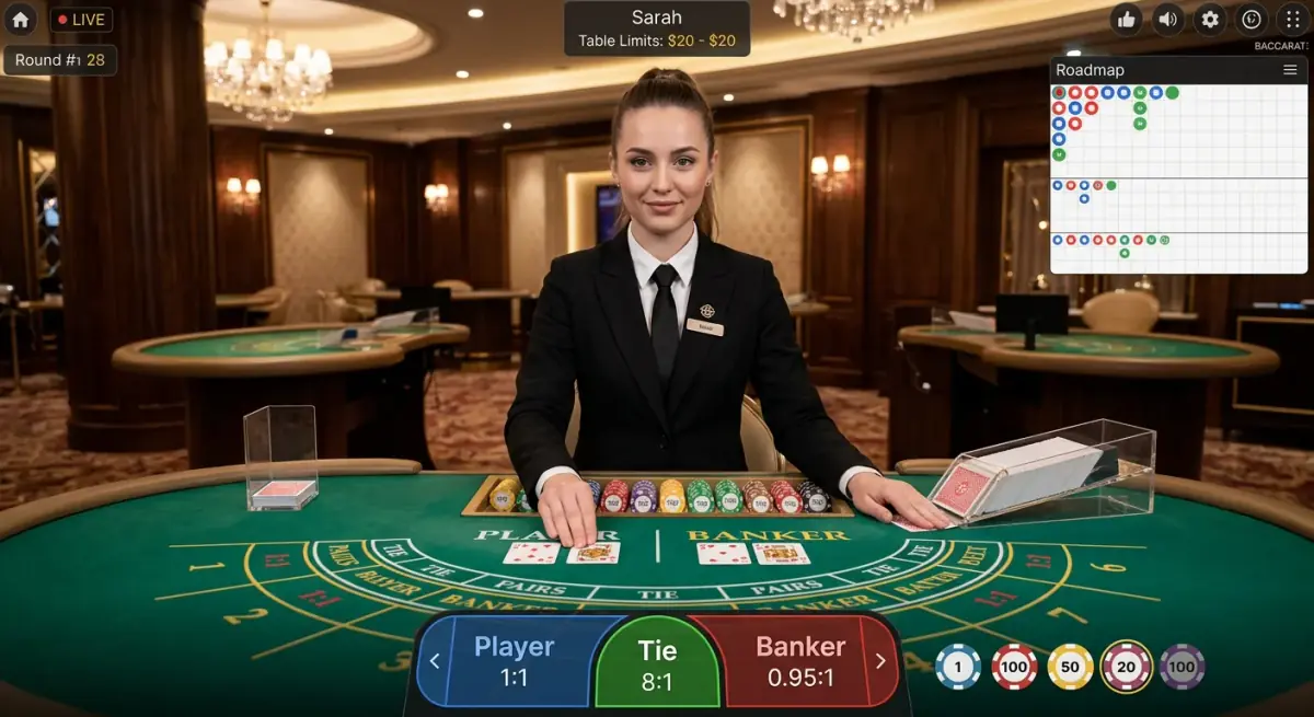 Live Dealer Baccarat & Roulette